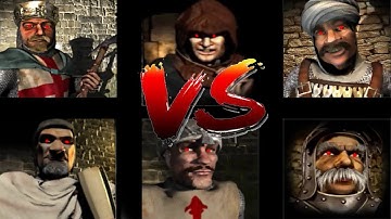 LIONHEART ABBOT SULTAN VS FREDERICK SHERIFF MARSHALL | Aggressive AI | Stronghold Crusader AI Battle