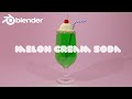 初心者向け【blender】ブレンダーで簡単に喫茶店のクリームソーダをモデリング ショートカット字幕付き【Cycles】