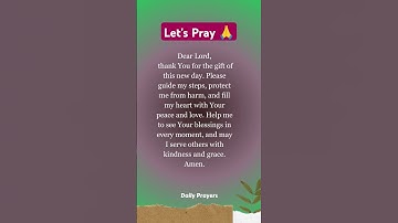 Thumbnail of Here's  a short morning prayer you can say to start your day //start with positive thoughts#prayer