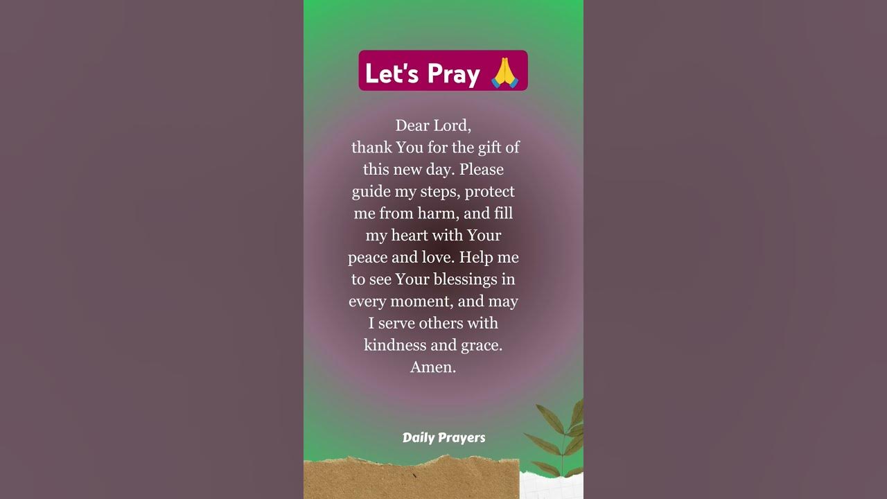 Here's  a short morning prayer you can say to start your day //start with positive thoughts#prayer