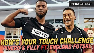 😱 YUNG FILLY BLINDED BY FOOTBALL! HARRY PINERO & YUNG FILLY ENGLAND FUTSAL TOUCH CHALLENGE