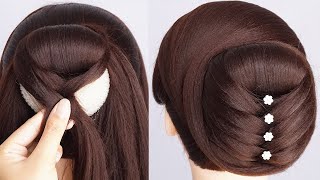 Easy And Simple Hairstyle For Wedding For Ladies | How To Do Braided Bun Hairstyle With Donut