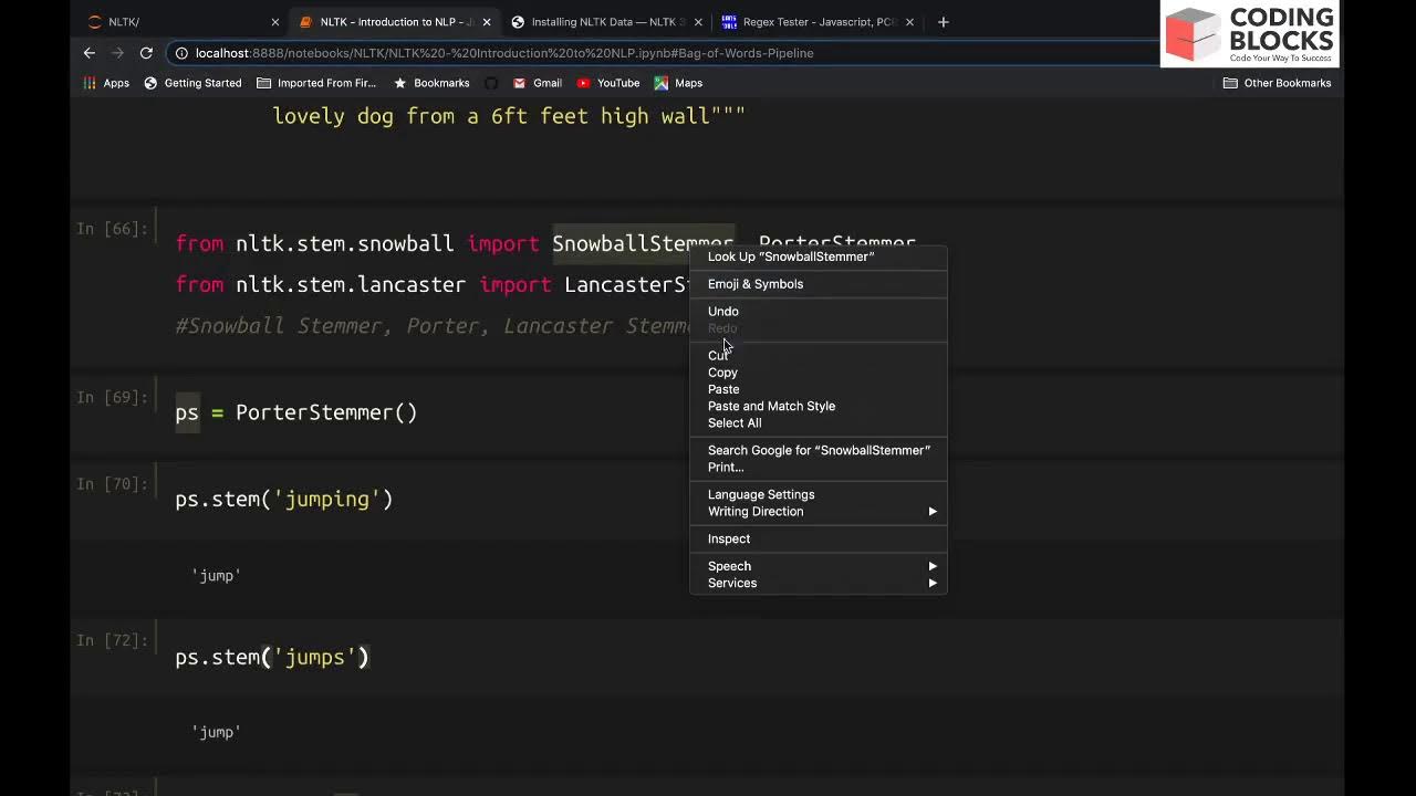 44 5 NLTK Stemming & Lemmatization - YouTube