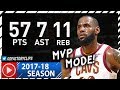 LeBron James UNREAL Full Highlights vs Wizards (2017.11.03) - 57 Pts, 11 Reb, 7 Ast, BEAST!