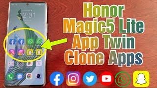 Honor Magic 5 Lite How to Clone APPS  Using APP-TWIN Feature Login to 2 Different Accounts At Once