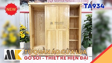 Tủ Quần Áo Gỗ Sồi Cửa Lùa Hiện Đại - TA934 | Minh Khôi