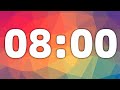 8 Minute Countdown Timer With Ticking Sound & Alarm Clock for Classroom | Digital Timer | 4K HD