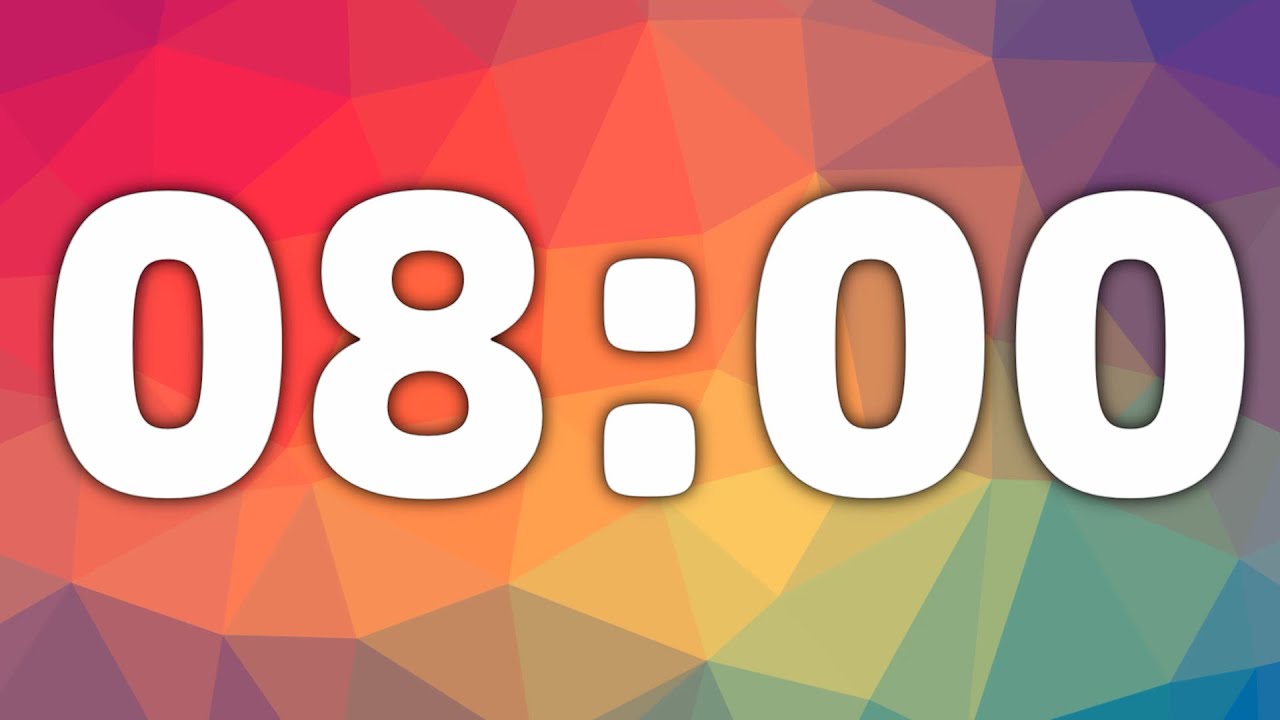 8 Minute Countdown Timer With Ticking Sound Alarm Clock For Classroom 