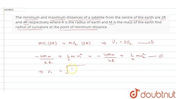 The minimum and maximum distances of a satellite from the centre of the earth are 2R and 4R