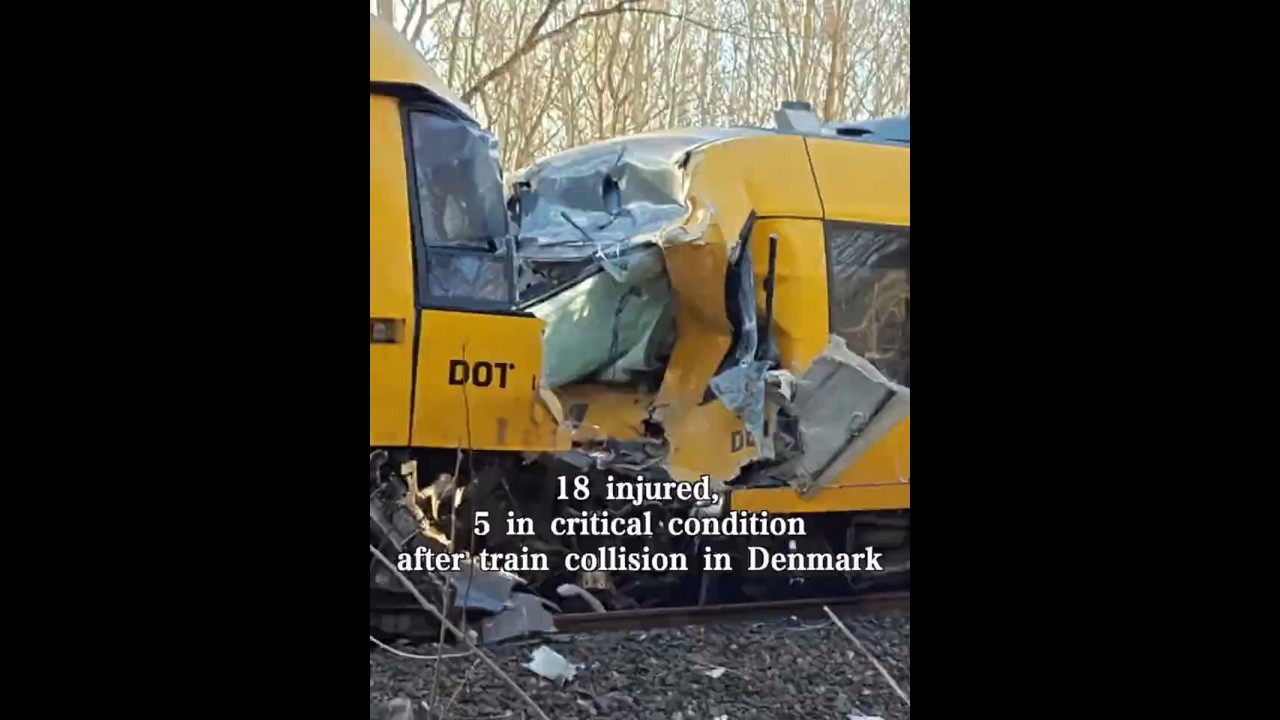 18 injured, 5 in critical condition after train collision in Denmark
