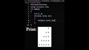 Star pattern 🌟 to print Triangle in C++ #programming #coding #shorts #tutorial #youtubeshorts