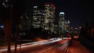 Free Stock Footage - Downtown Los Angeles City Night Traffic Time Lapse 2fer