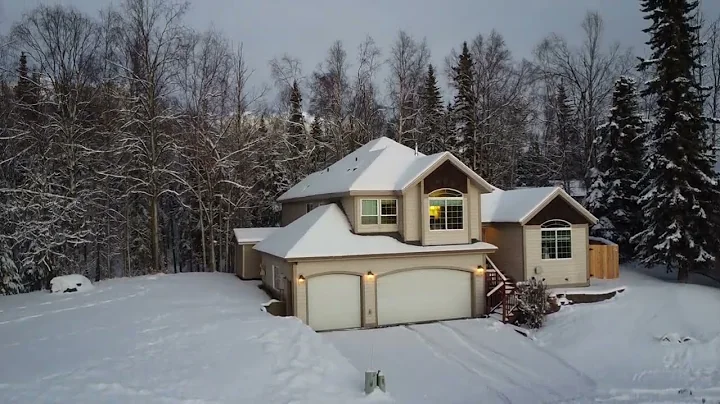 Aerial view of neighborhood after the snow