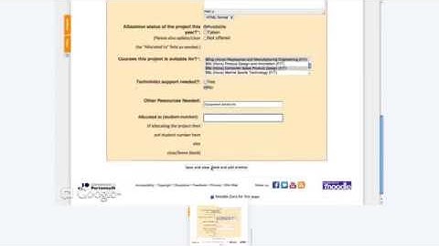 Moodle Based Project Database