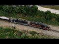 Rare daylight run on wle akron storage lead plus 3 other wheeling  abc railway trains