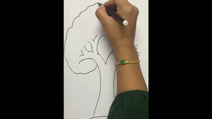 Tree Drawing | Very easy #tree #drawing with letter V #shorts