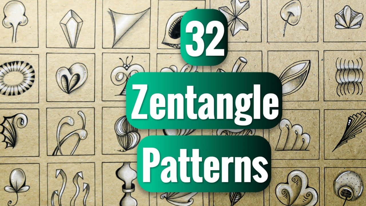 32 EASY 3D ZENTANGLE PATTERNS || Part 13 || Easy Drawing - YouTube