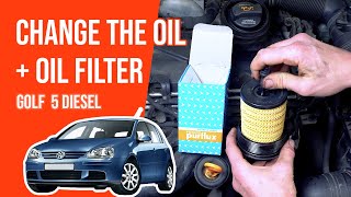 Change the oil and the oil filter Golf mk5 1.9 TDI🛢