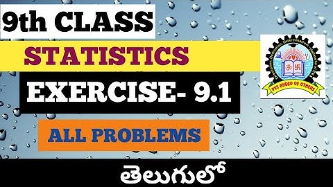 9th Class Maths Statistics Exercise 9.1 in Telugu
