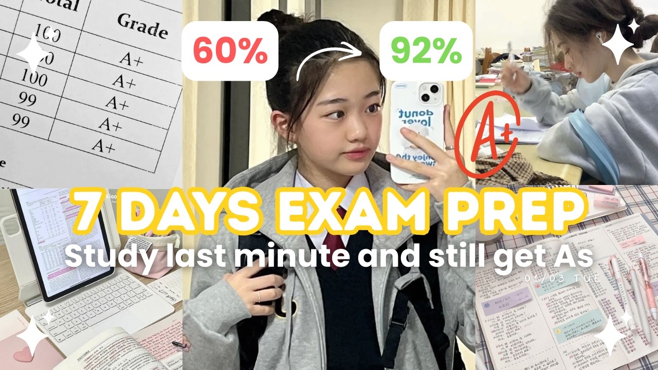 The 7 Day Exam Prep Routine | Study last minute and get As! (realistic ...