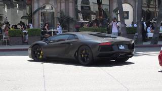 Matte Black Lamborghini Aventador LP700-4 in Beverly Hills