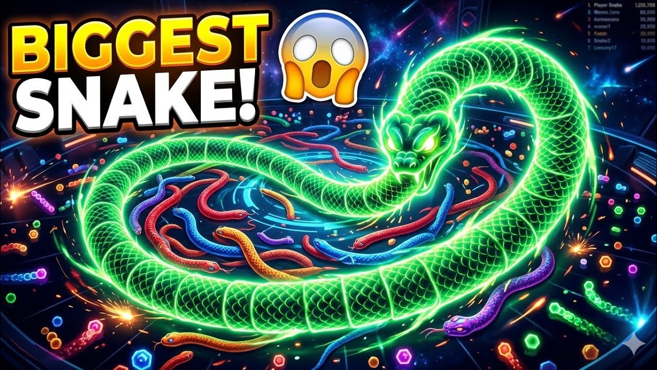 Worms zone io Top 1 Snake Game World Record GameplayWorms Zone Highest Score Ever? 😱