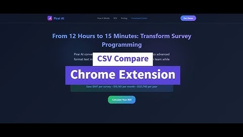CSV File Comparator Chrome Extension | Compare 100K Rows Instantly (Free Tool Demo) | Pirai AI