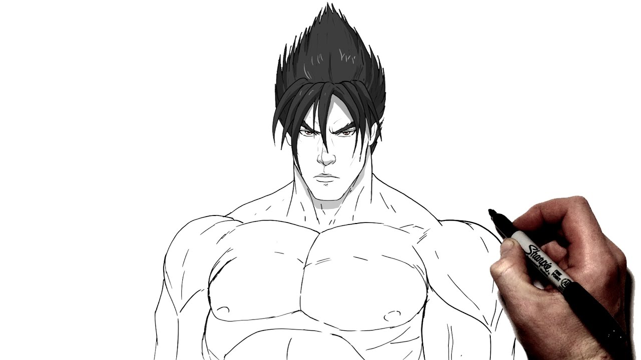 How To Draw Jin Kazama (Shirtless) | Step By Step | Tekken 8 - YouTube