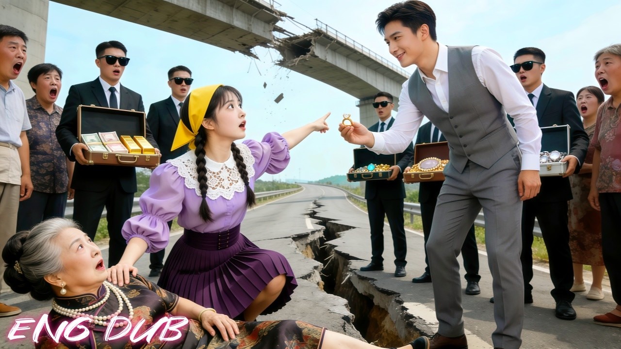 As a bridge collapsed,a kind girl saved an old woman—she was the CEO's mom;he fell for her instantly