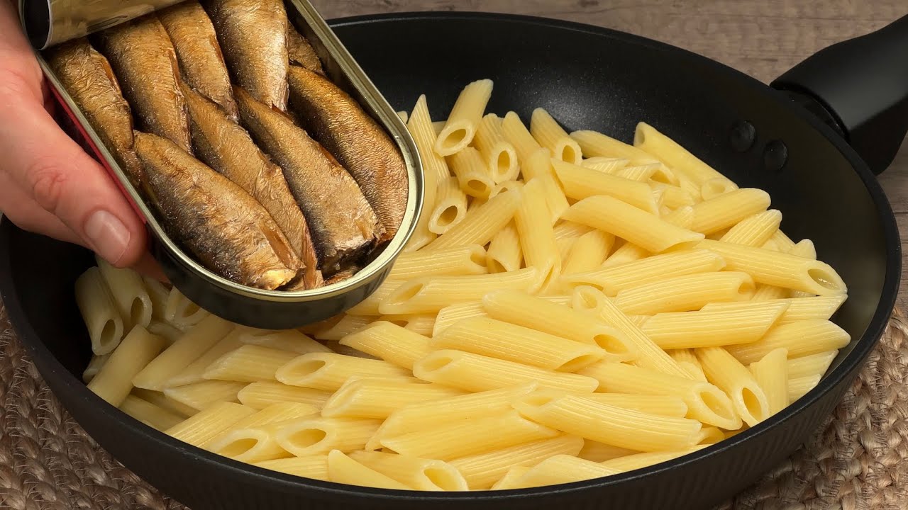 Sardinen mit Nudeln mischen! Diesen Trick habe ich in einem schicken Restaurant gelernt!