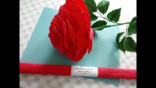 ROSE FROM BIBLE TUTORIAL 🌹 EASY CREPE PAPER FLOWER 🌹AMAZING PAPER FLOWERS