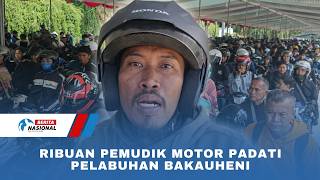 Thousands of Motorcyclists Crowd Bakauheni Port