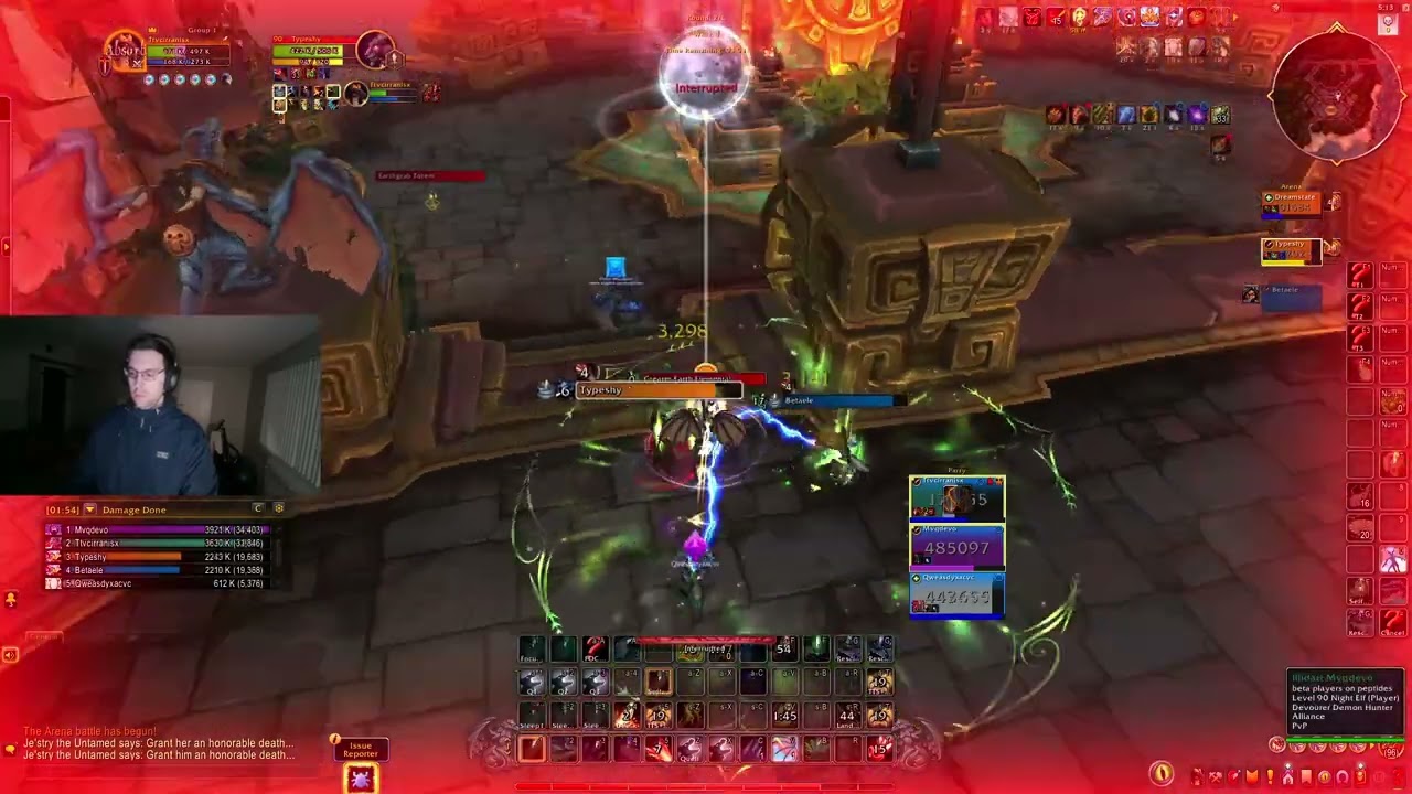 Rank 1 World XP 4-2 Solo Shuffle with SUPATEASE Enh Sham & MVQ Devo DH as Dev on WoW Midnight Beta