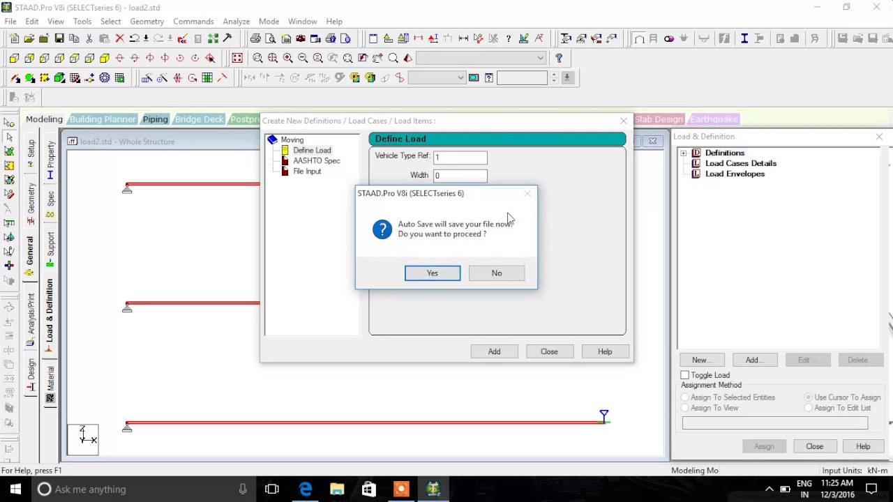 how to make load generation bridge in staad pro.
