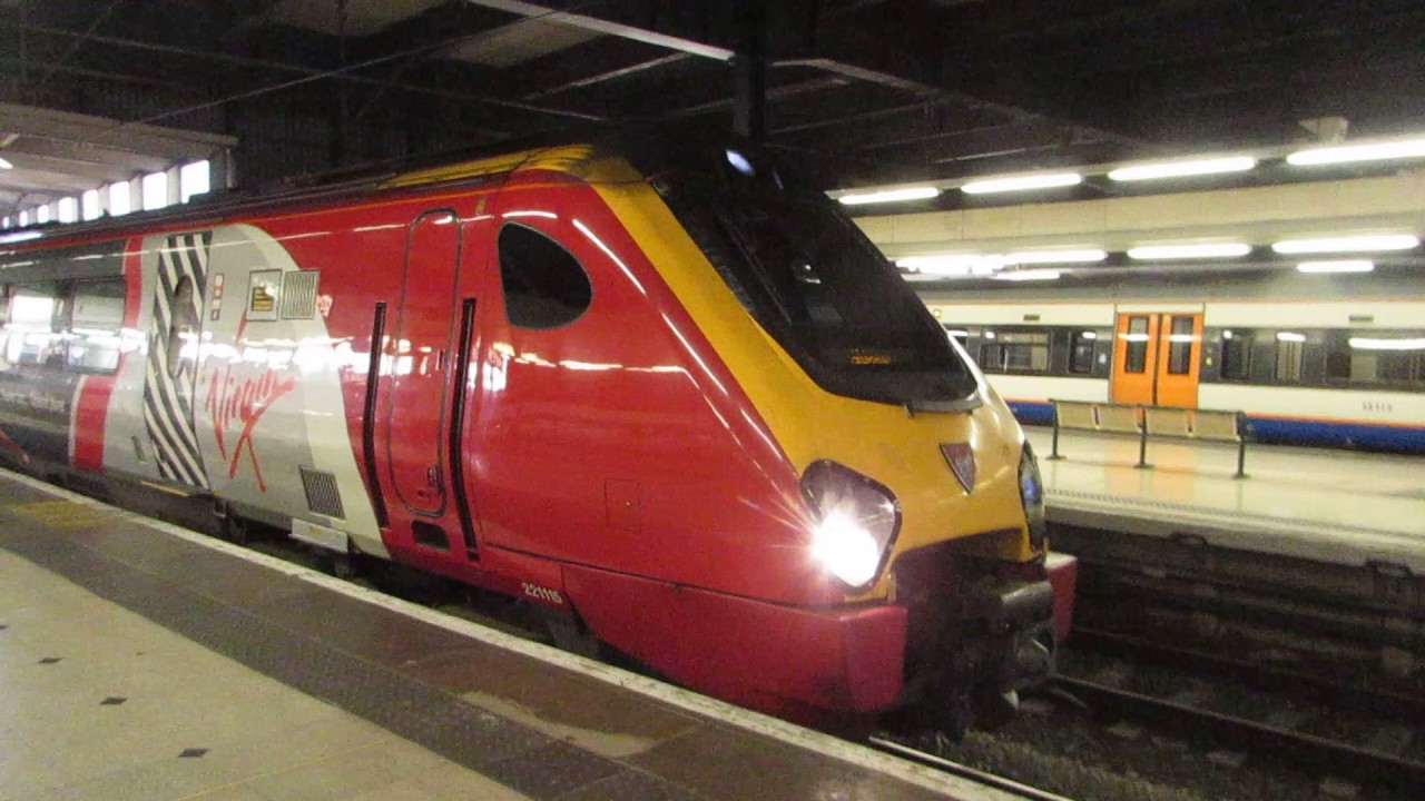 Virgin Train Class 221115 departures London Euston for Holyhead on 1st