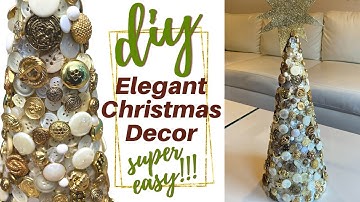DIY CHRISTMAS TREE OUT OF BUTTONS TUTORIAL