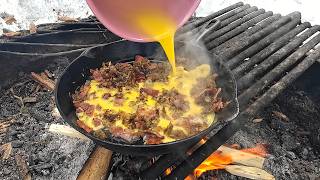 Campfire Breakfast Skillet At The Off-Grid Cabin