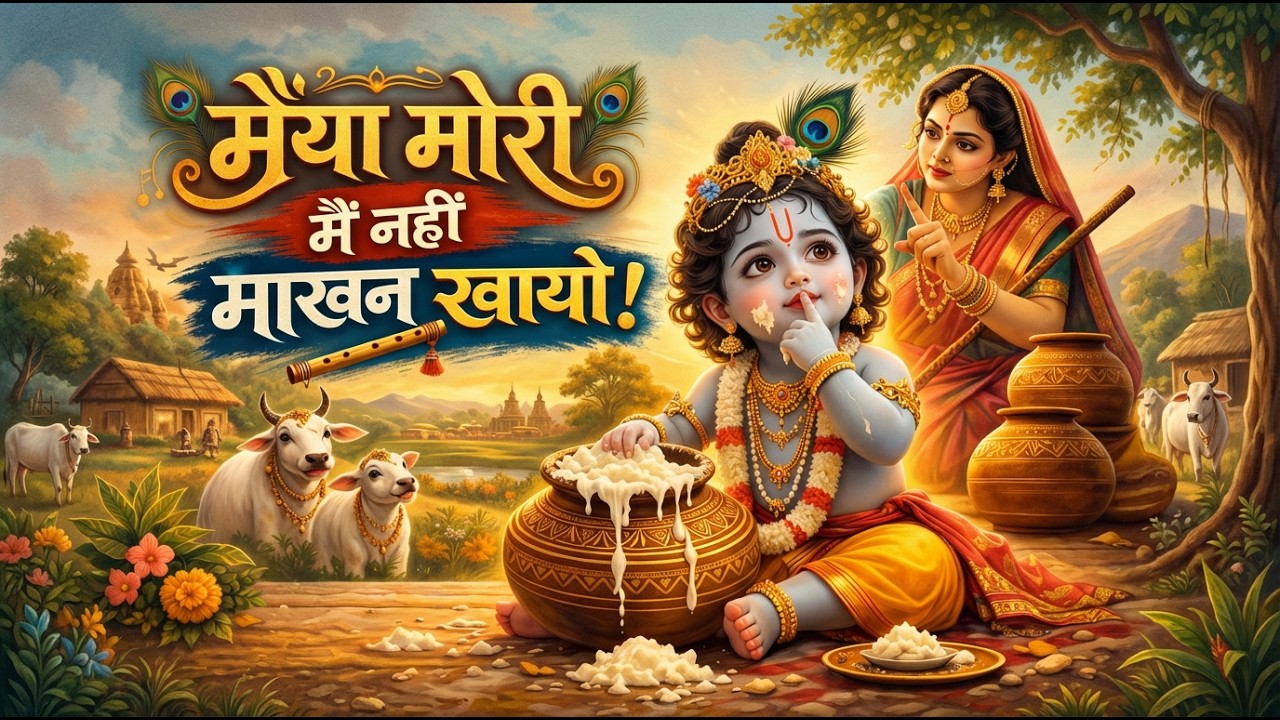 जब यशोदा माँ ने पकड़ा कान्हा को… 😭 | मैया मोरी मैं नहीं माखन खायो | Emotional Krishna Bhajan