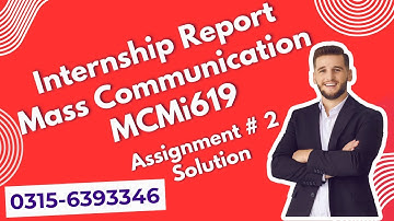MCMI619 Assignment 2 solution internship report #vu #mcmi619