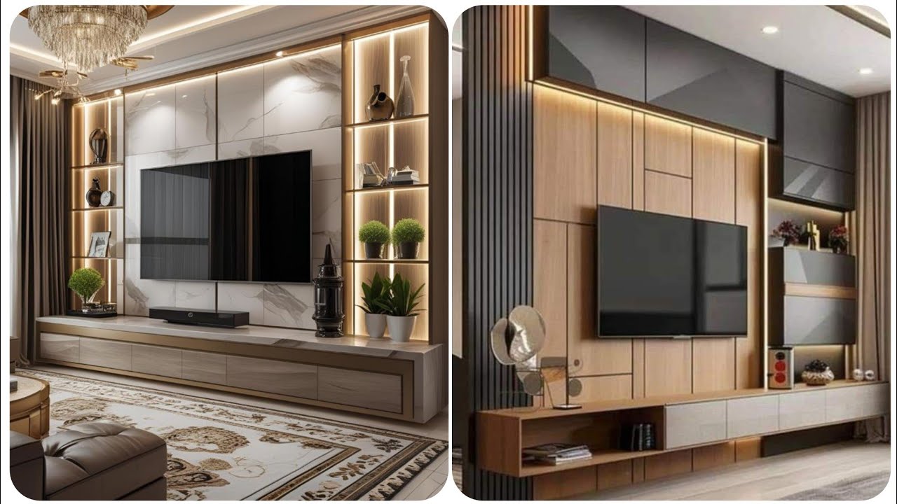 Более 150 лучших идей современных настенных тумбочек под телевизор 2026 года | Дизайн подвесных т...