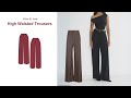 How to sew High Waisted Trousers | Straight Leg Pants | Easy XS -2XL