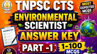 TNPSC CTS ENVIRONMENTAL SCIENTIST EXAM ANSWER KEY PART-1 #tnpsclatestupdates #environmentalscientist