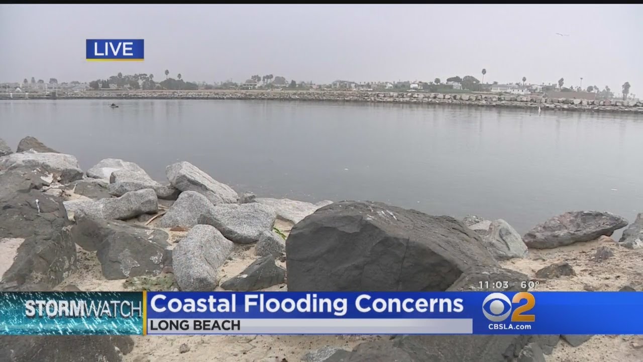 Long Beach Coastal Residents Prepare For Possible Flooding - YouTube