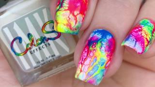 Trying and testing Neon Fluid Nail Art @artisanloom3251