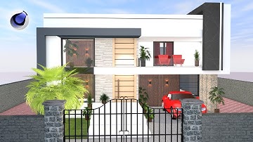 Build Modern House Cinema 4D R20 Tutorial Part 2 | C4D Project