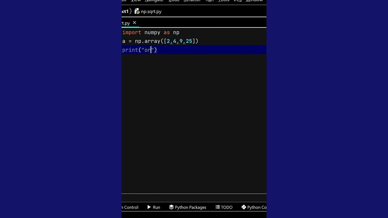 sqrt function of numpy in python - YouTube