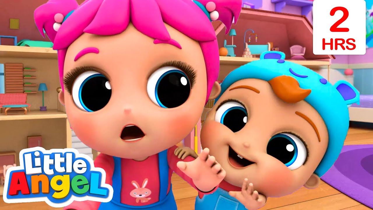 Baby John Wants to Play with Jill's Dollhouse! Little Angel ⭐