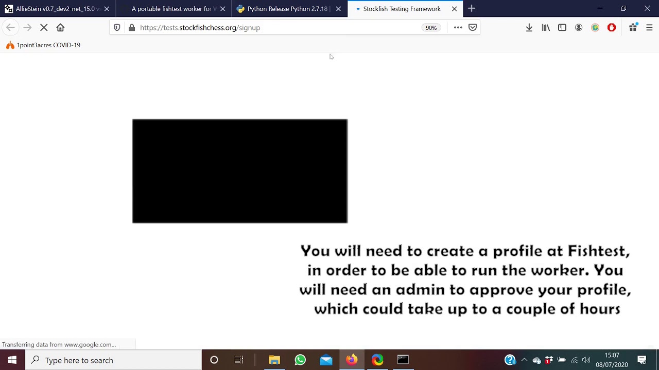 How to setup the Windows Portable Worker for Fishtest