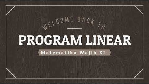 Program Linear Menggunakan Garis Selidik
