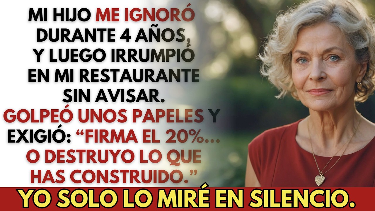 Mi hijo me borró durante cuatro años — y luego entró a mi restaurante. Exigió el 20%...